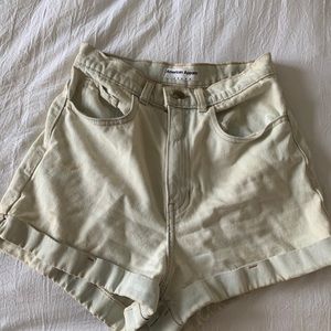 American Apparel High Waisted Faded Denim Shorts